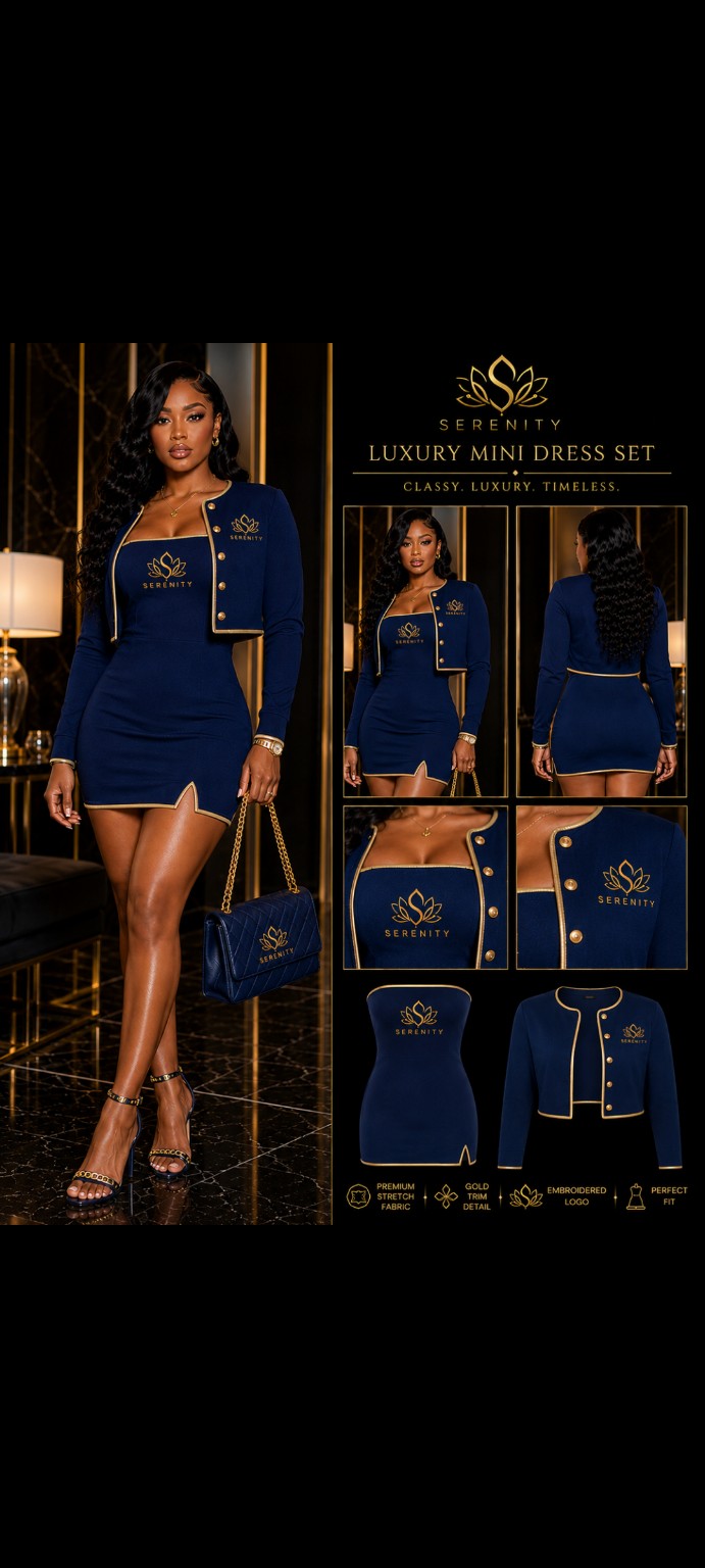 house of serenity mini skirt and jacket set coming soon