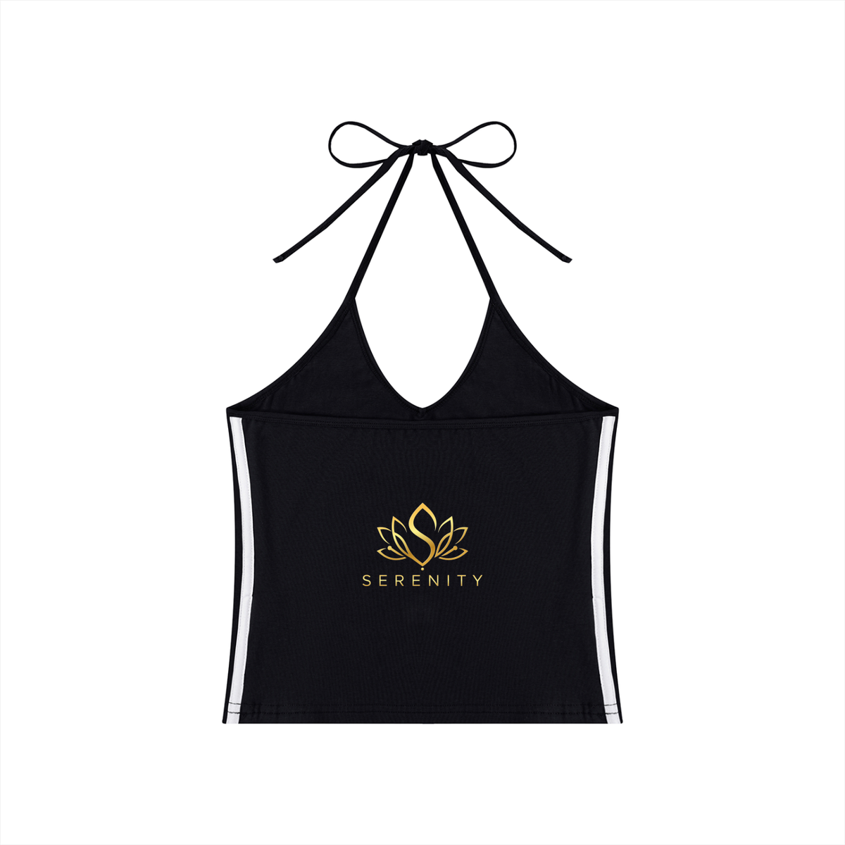 Women's Color Block Halter Crop Tank Top