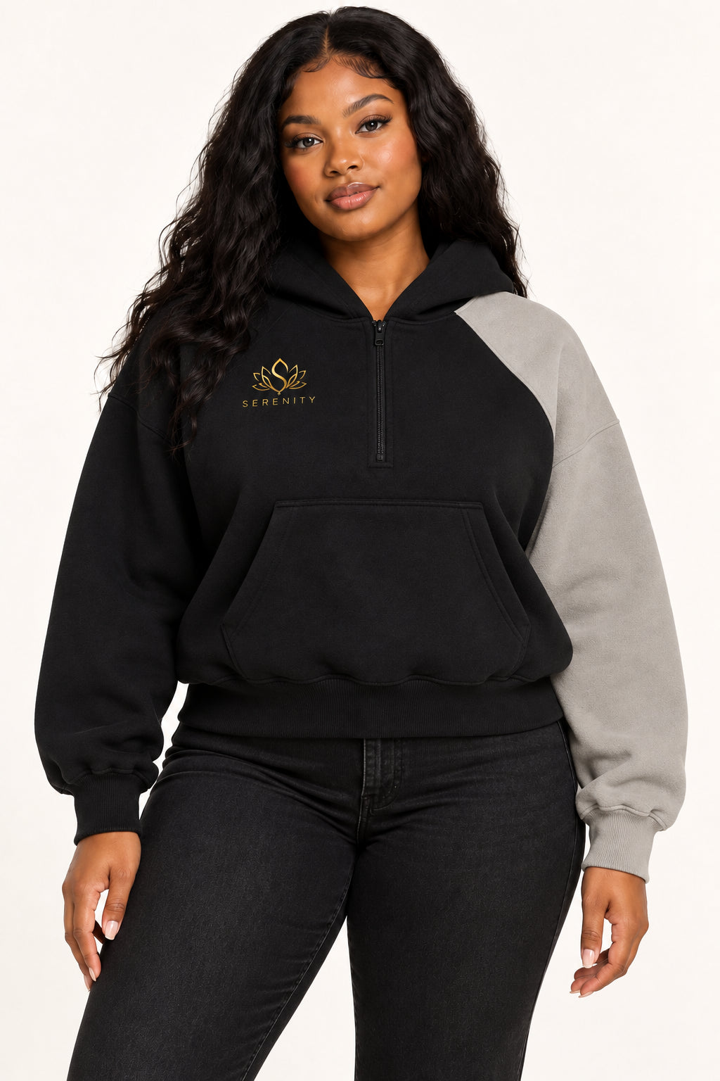 Unisex Color-Block Fleece Hoodie