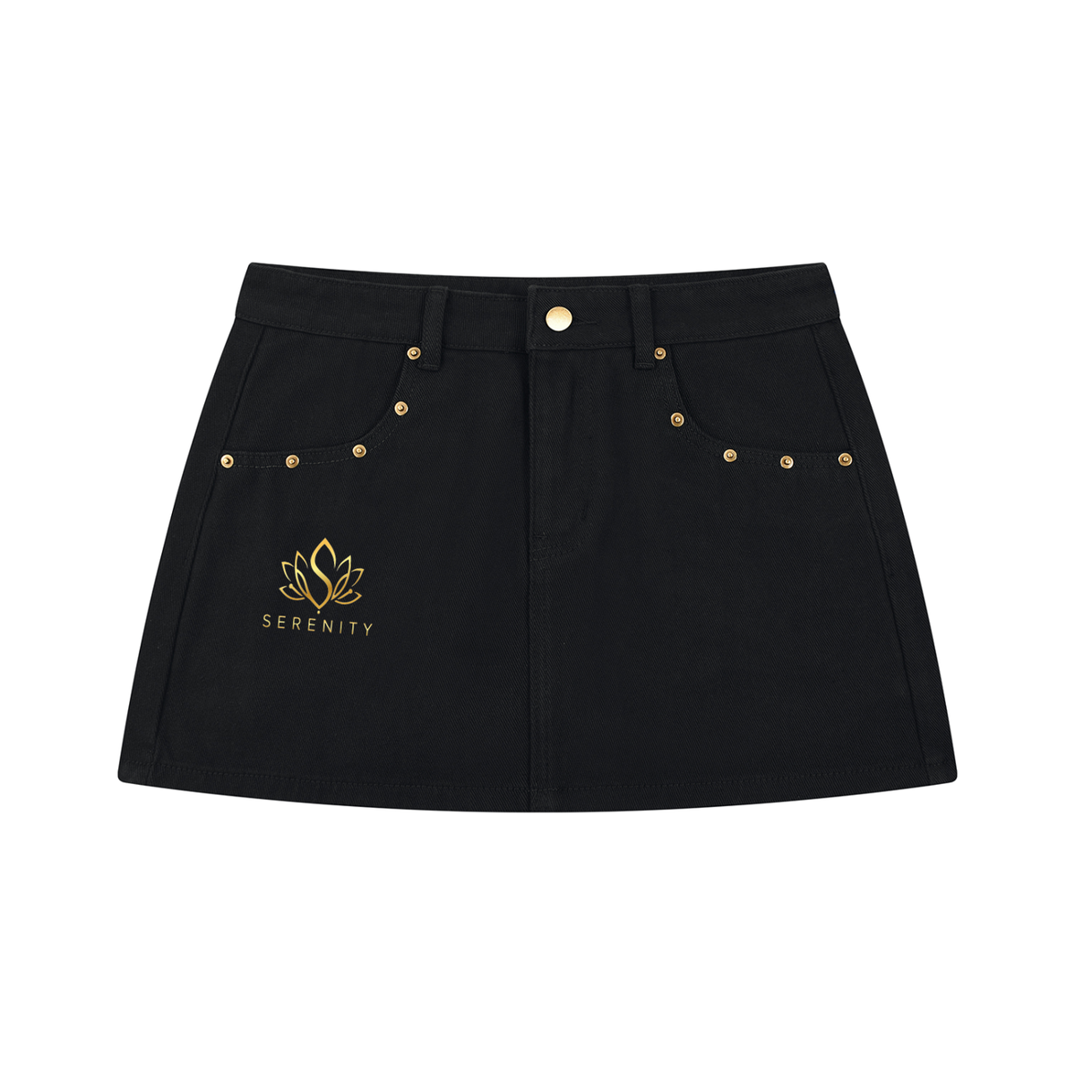 Women's Studded Denim Mini Skirt