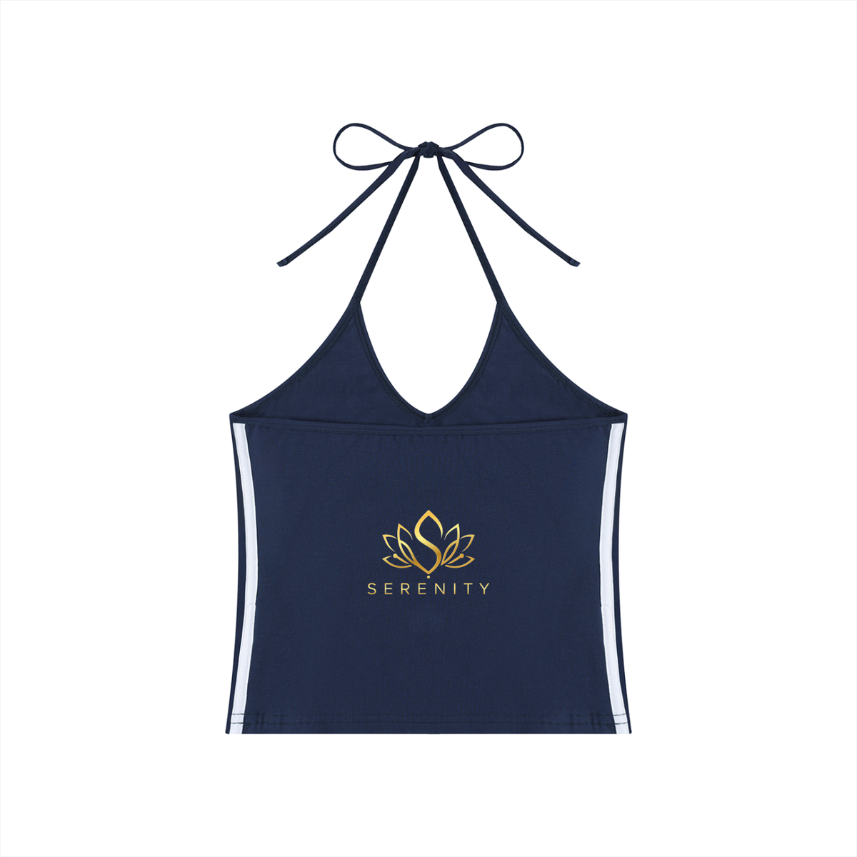 Women's Color Block Halter Crop Tank Top