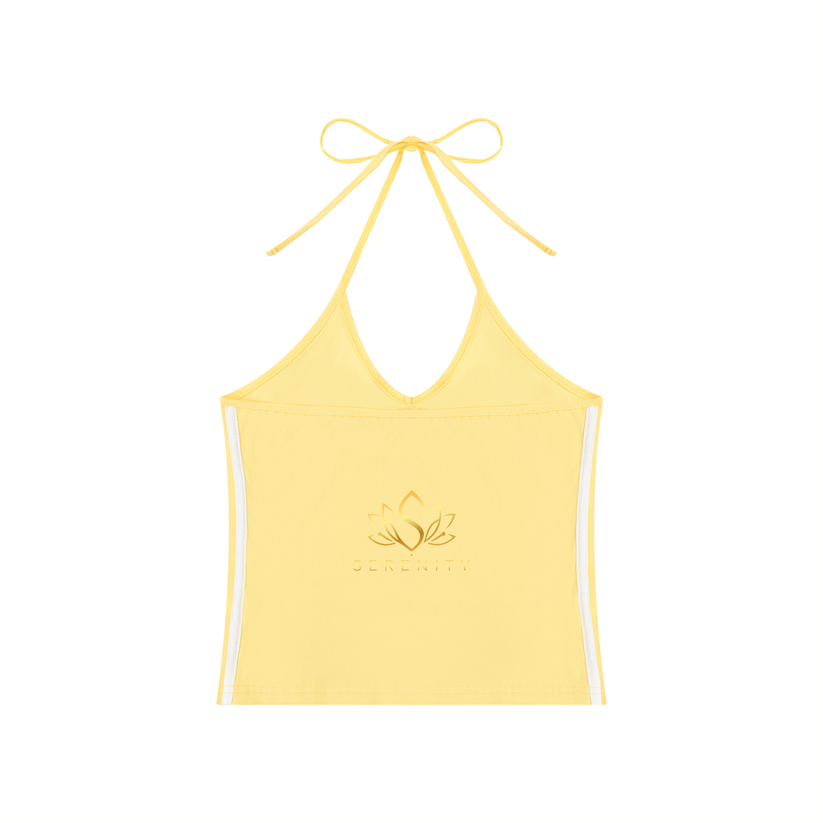 Women's Color Block Halter Crop Tank Top