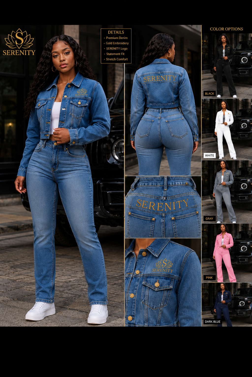 serenity denim set. coming soon
