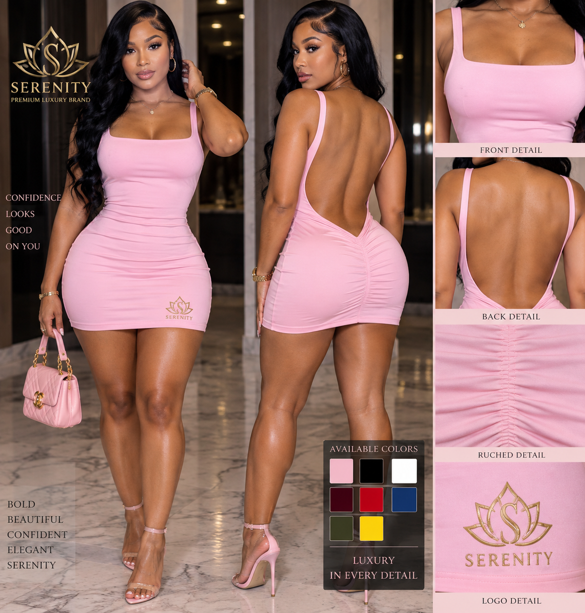 house of serenity pink open back mini dress-coming soon. pricing release details will be announced.