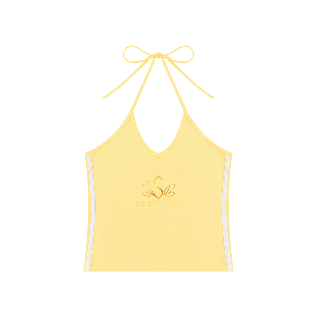 Women's Color Block Halter Crop Tank Top