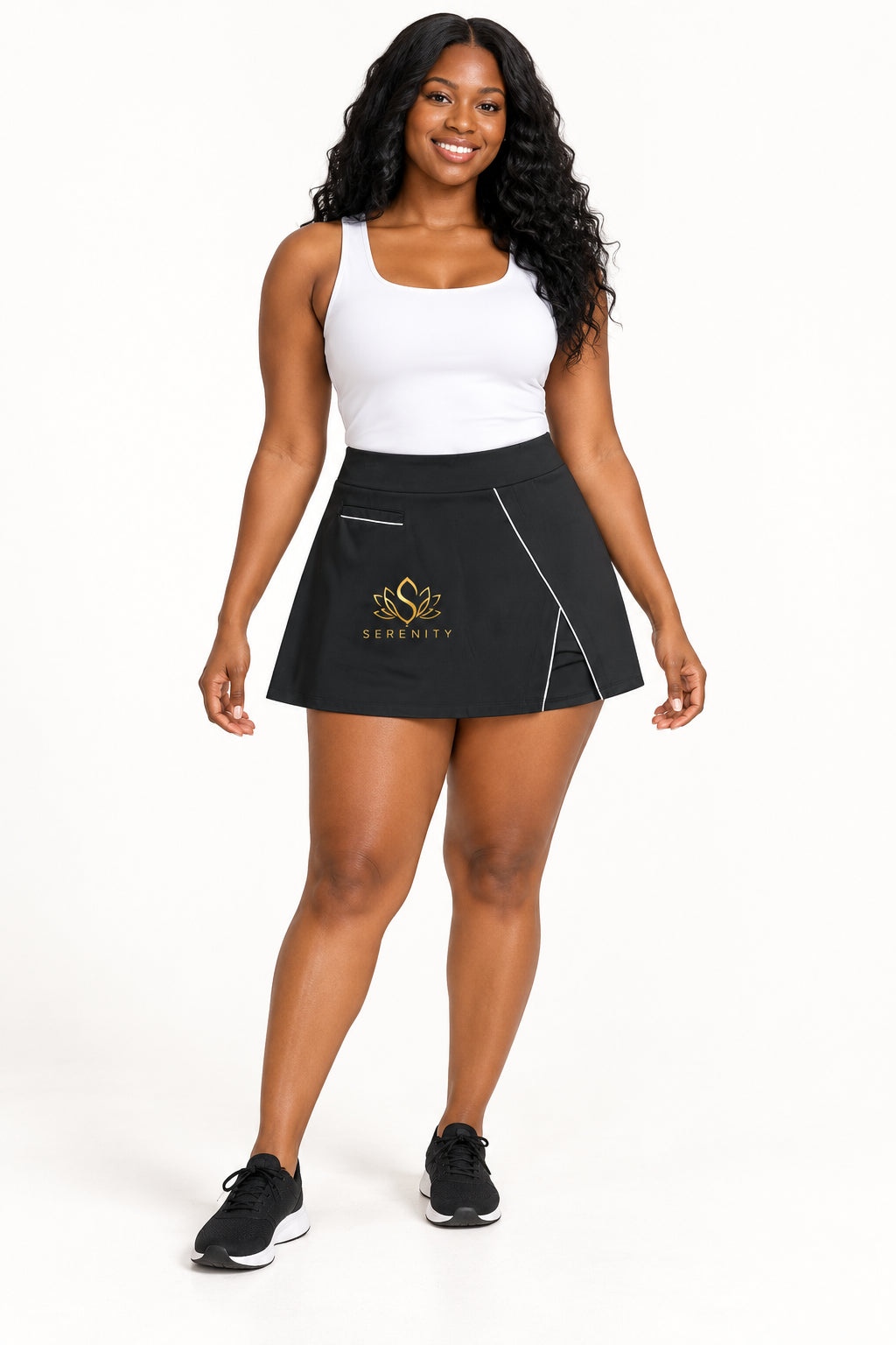 High-Waist Pocketed A-Line Skirt