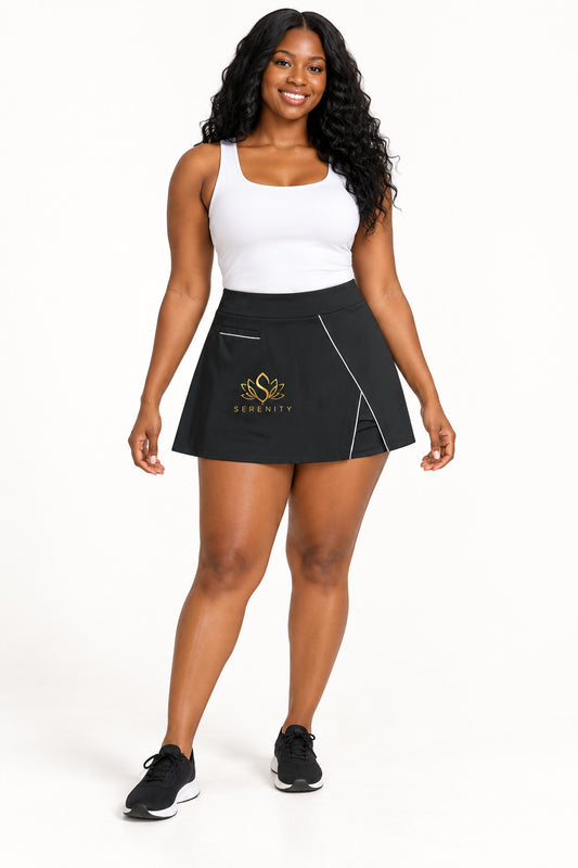 High-Waist Pocketed A-Line Skirt
