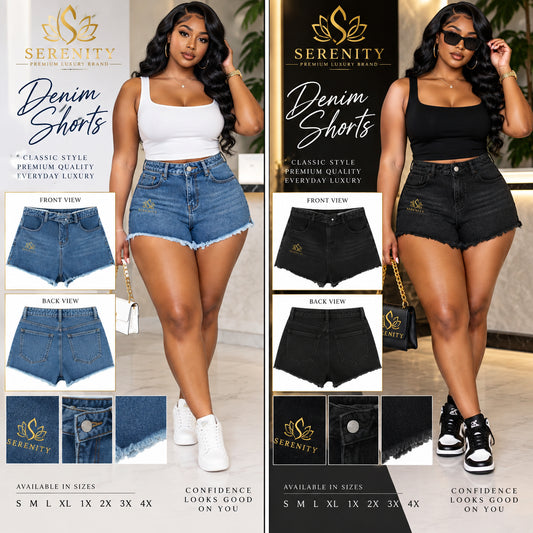 Women’s Vintage Wash High Rise Denim Shorts