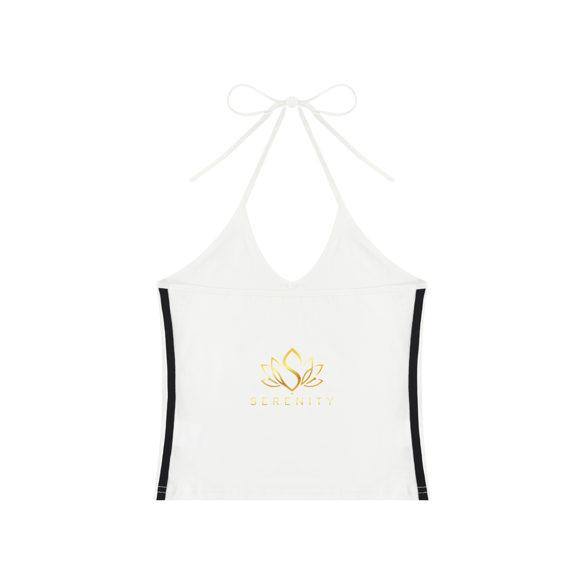 Women's Color Block Halter Crop Tank Top