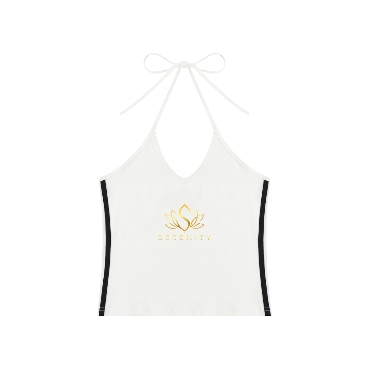 Women's Color Block Halter Crop Tank Top